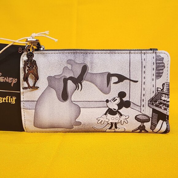 Loungefly Disney Mickey Haunted House Skeleton Dance Halloween Flap Wallet NEW - Picture 1 of 14